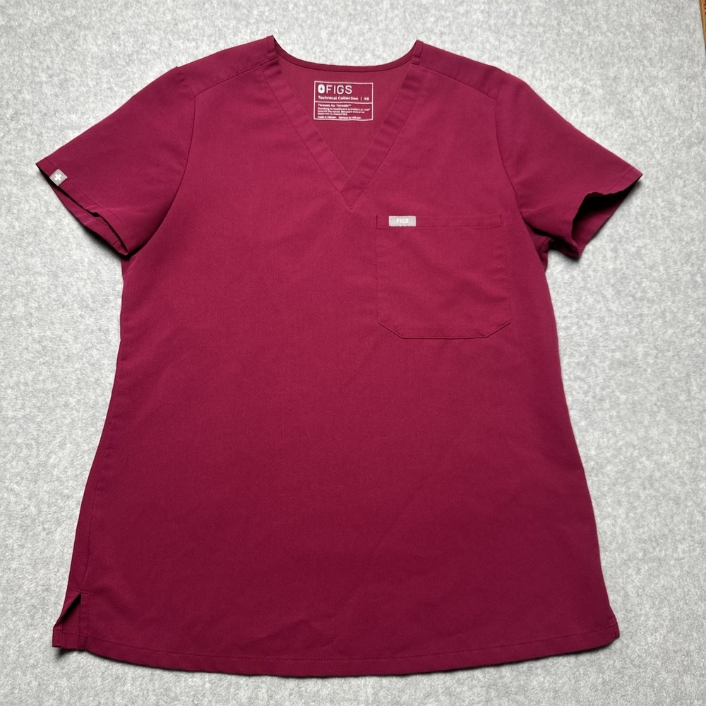 FIGS Catarina One-Pocket Scrub Top Women's XS Magenta PO#2189